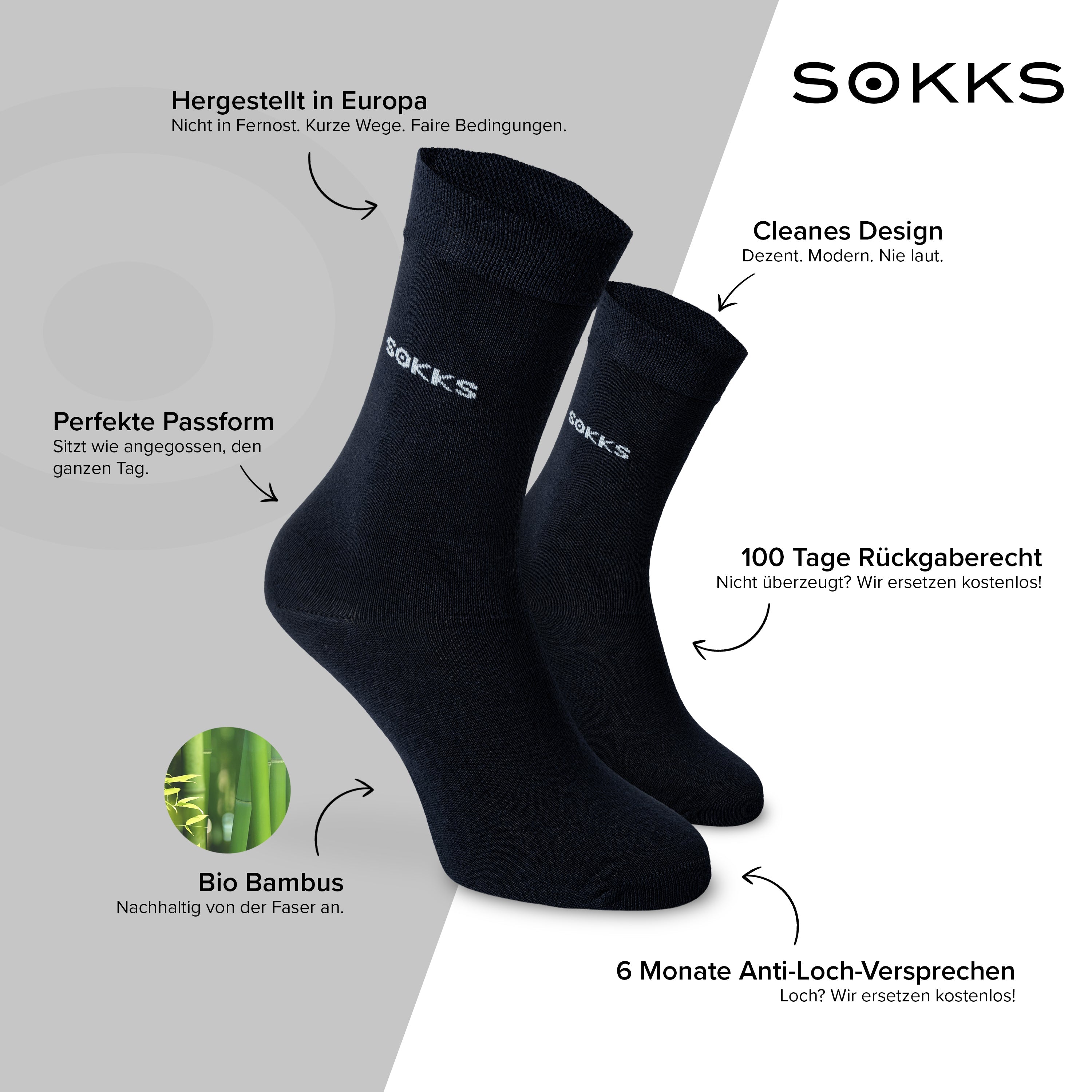 SOKKS Business Anzugsocken Blau aus Bambusviskose