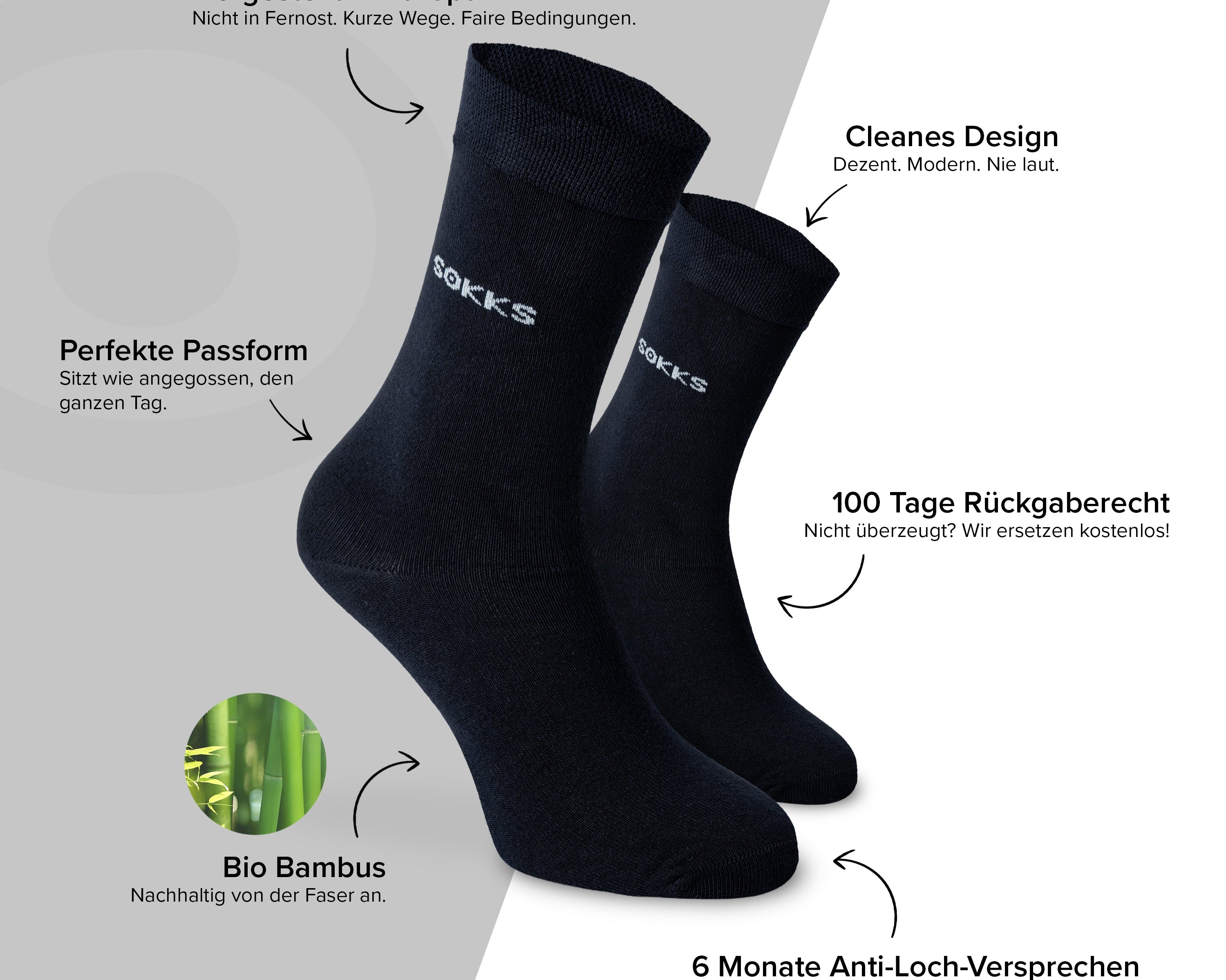 SOKKS Business Anzugsocken Blau aus Bambusviskose