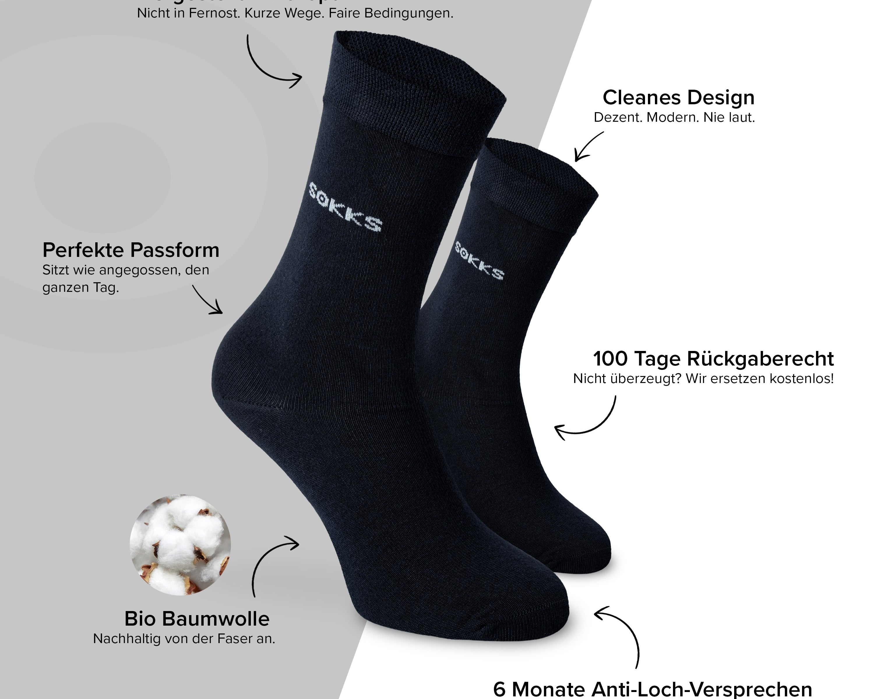 SOKKS Business Anzugsocken Blau aus Baumwolle