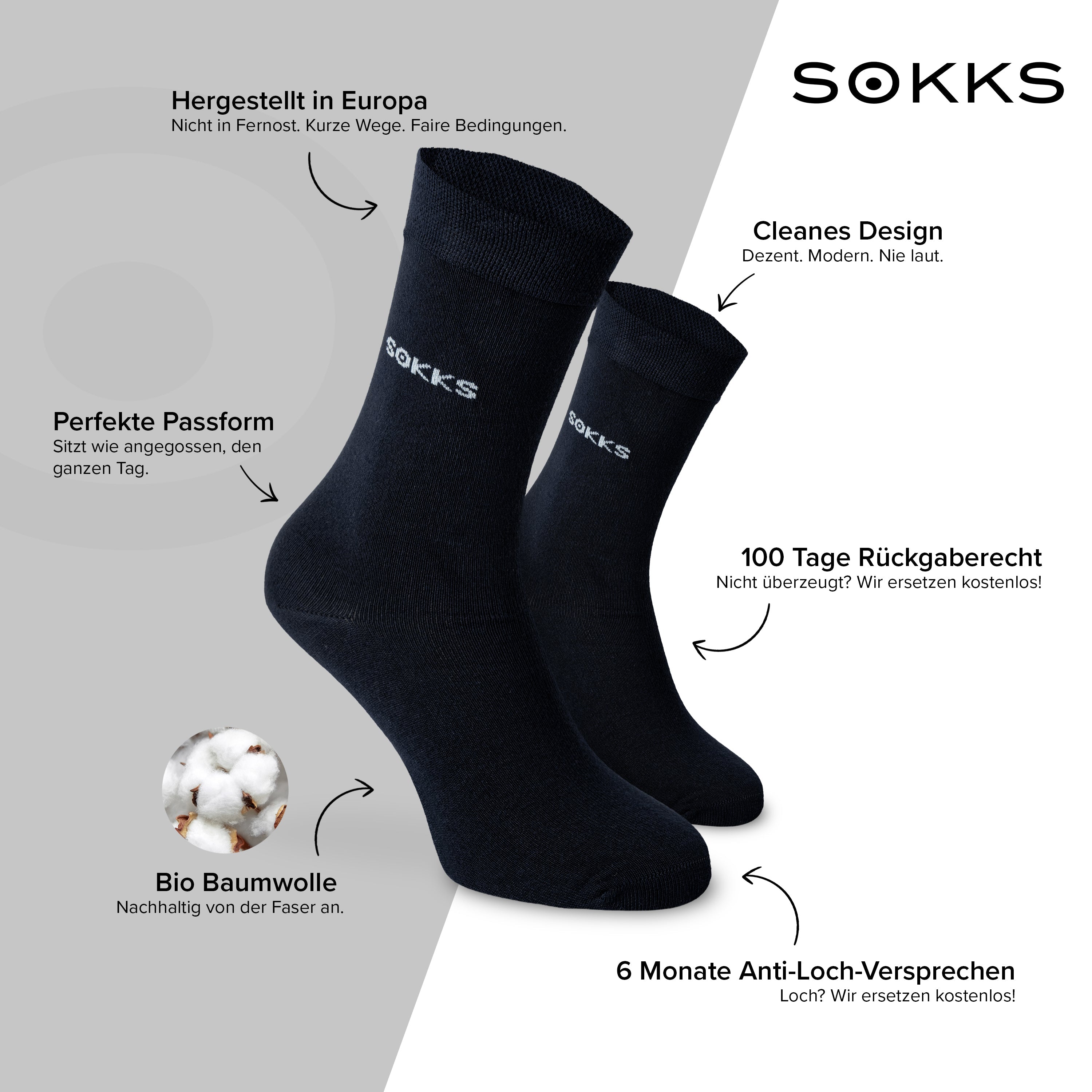 SOKKS Business Anzugsocken Blau aus Baumwolle