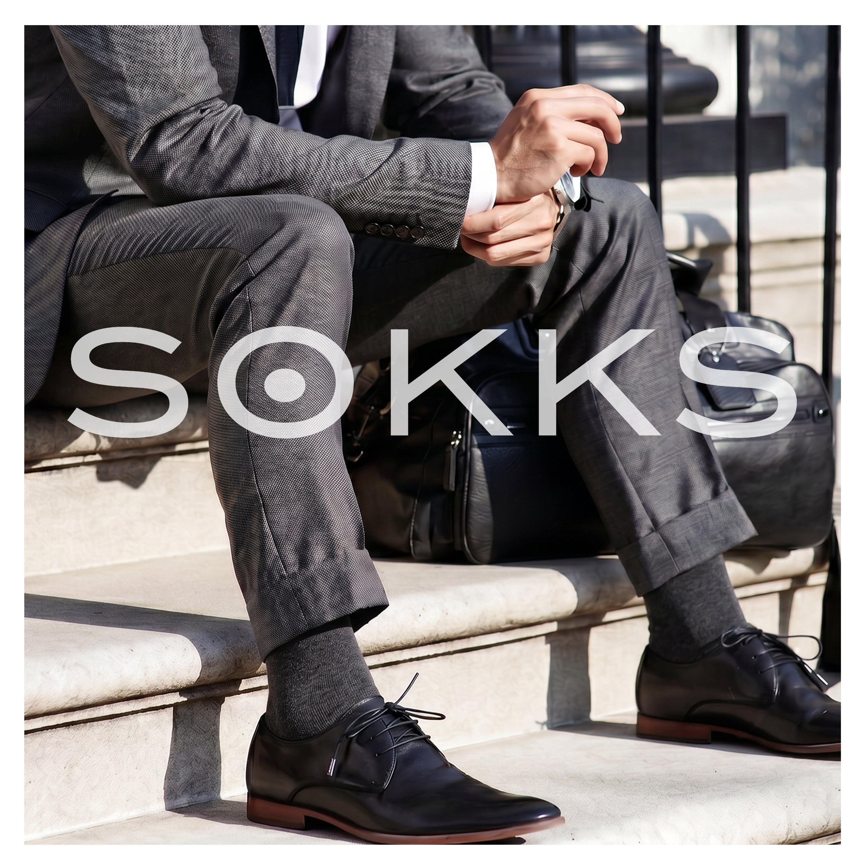 SOKKS Business Anzugsocken Grau aus Baumwolle
