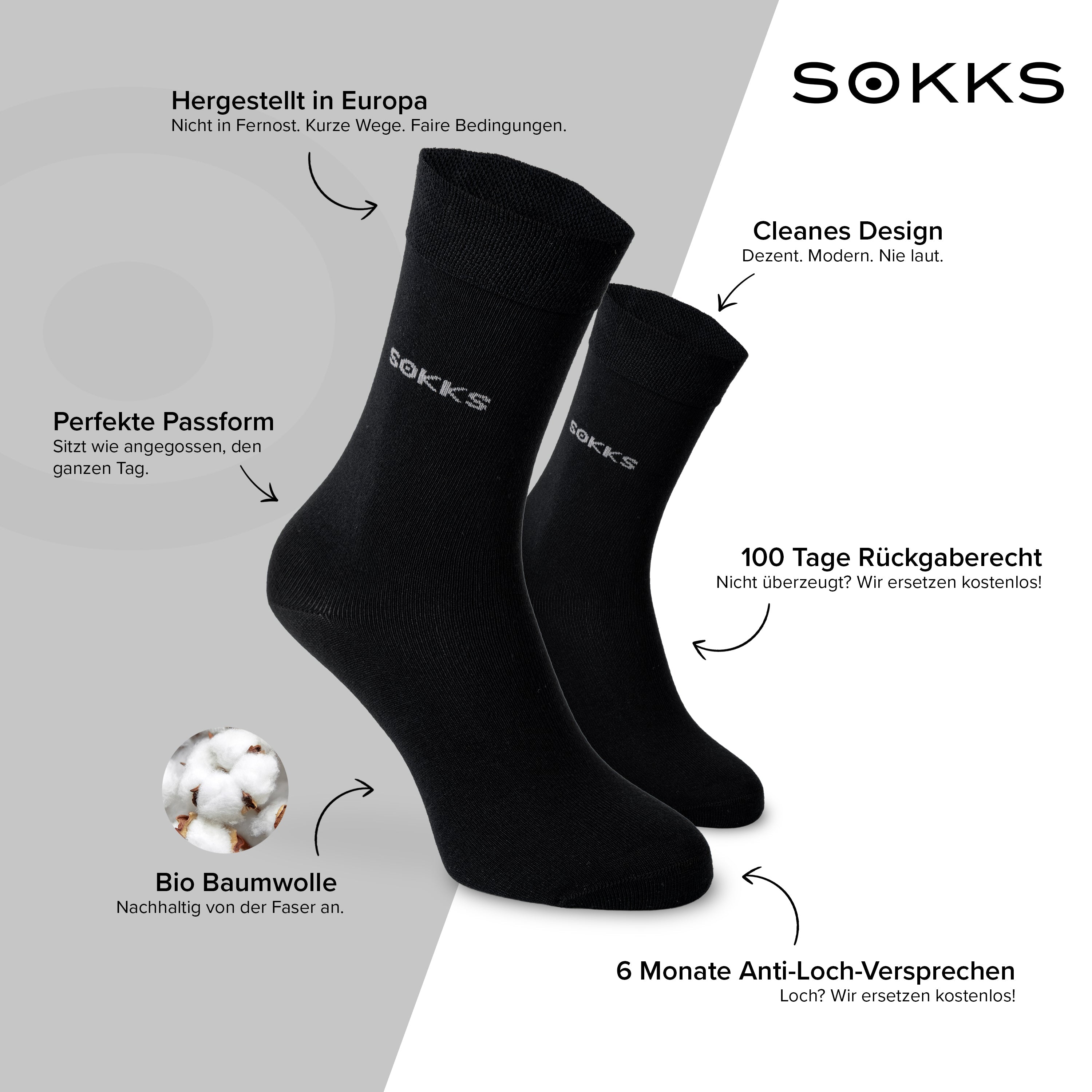 SOKKS Business Anzugsocken Schwarz aus Baumwolle
