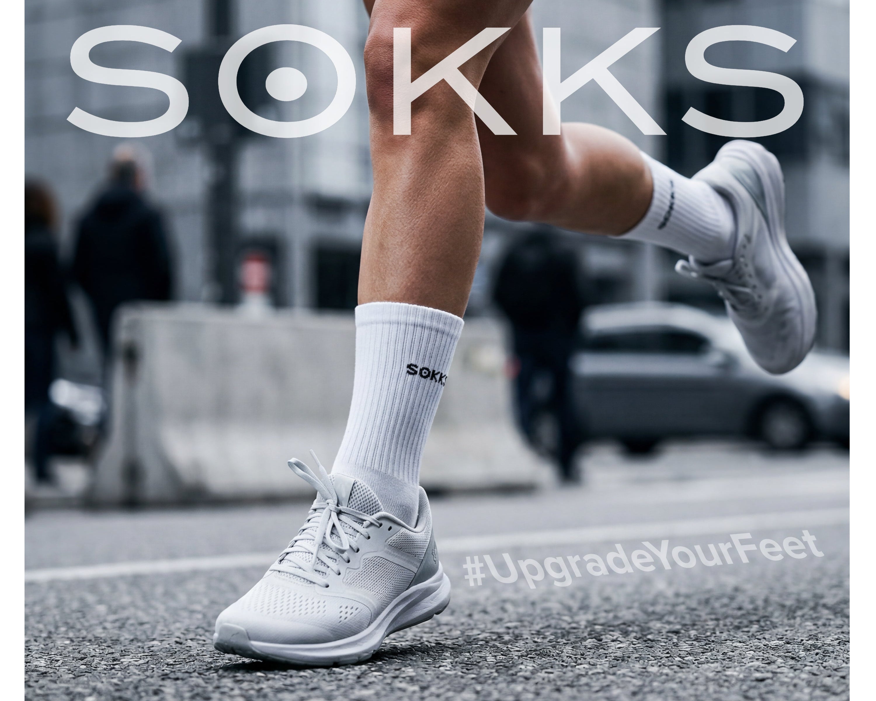 SOKKS Hohe Laufsocken Weiß aus Baumwoll-Mix