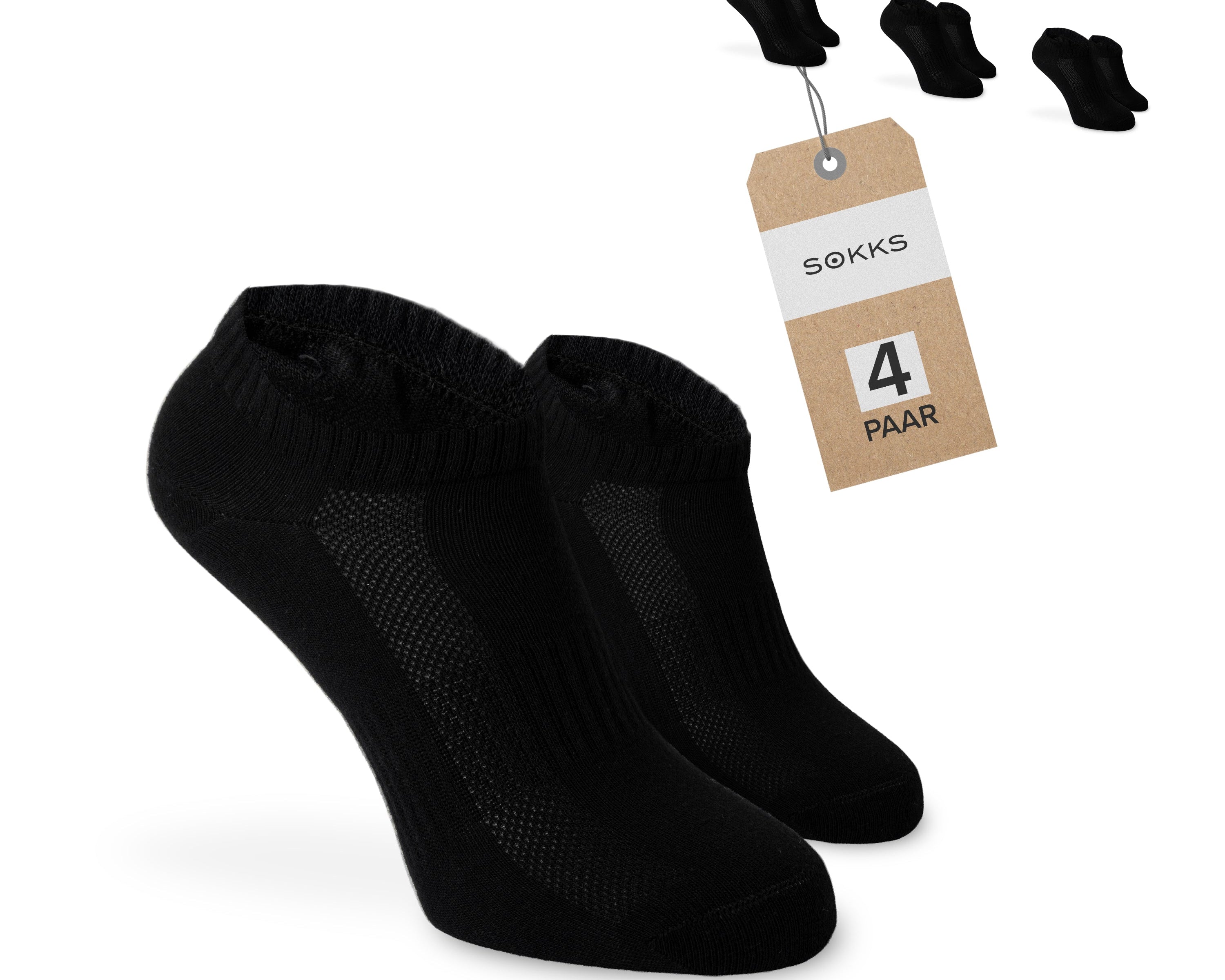 SOKKS Quarter Sneakersocken Schwarz aus Baumwolle