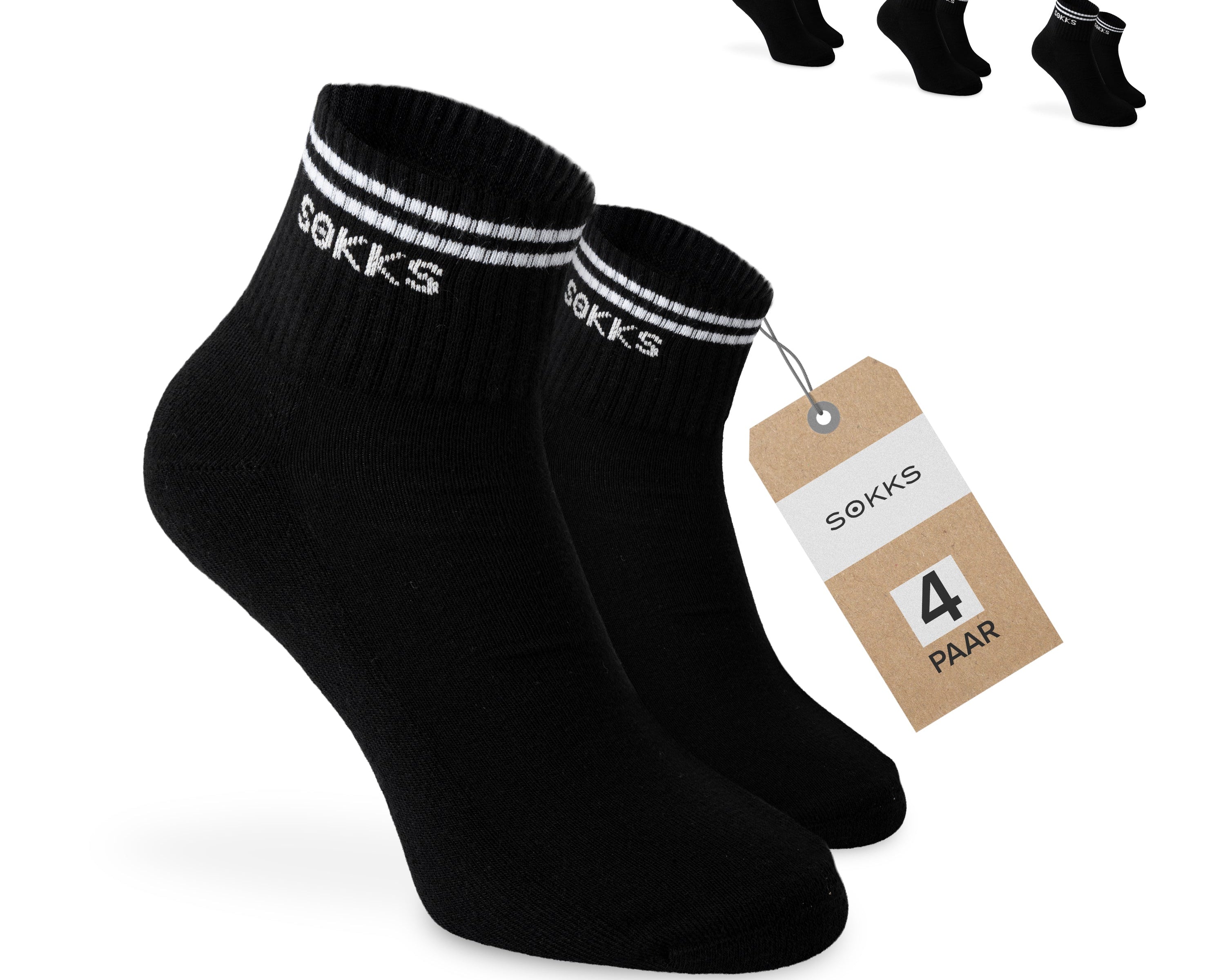 SOKKS Retro Sneakersocken Schwarz aus Baumwolle