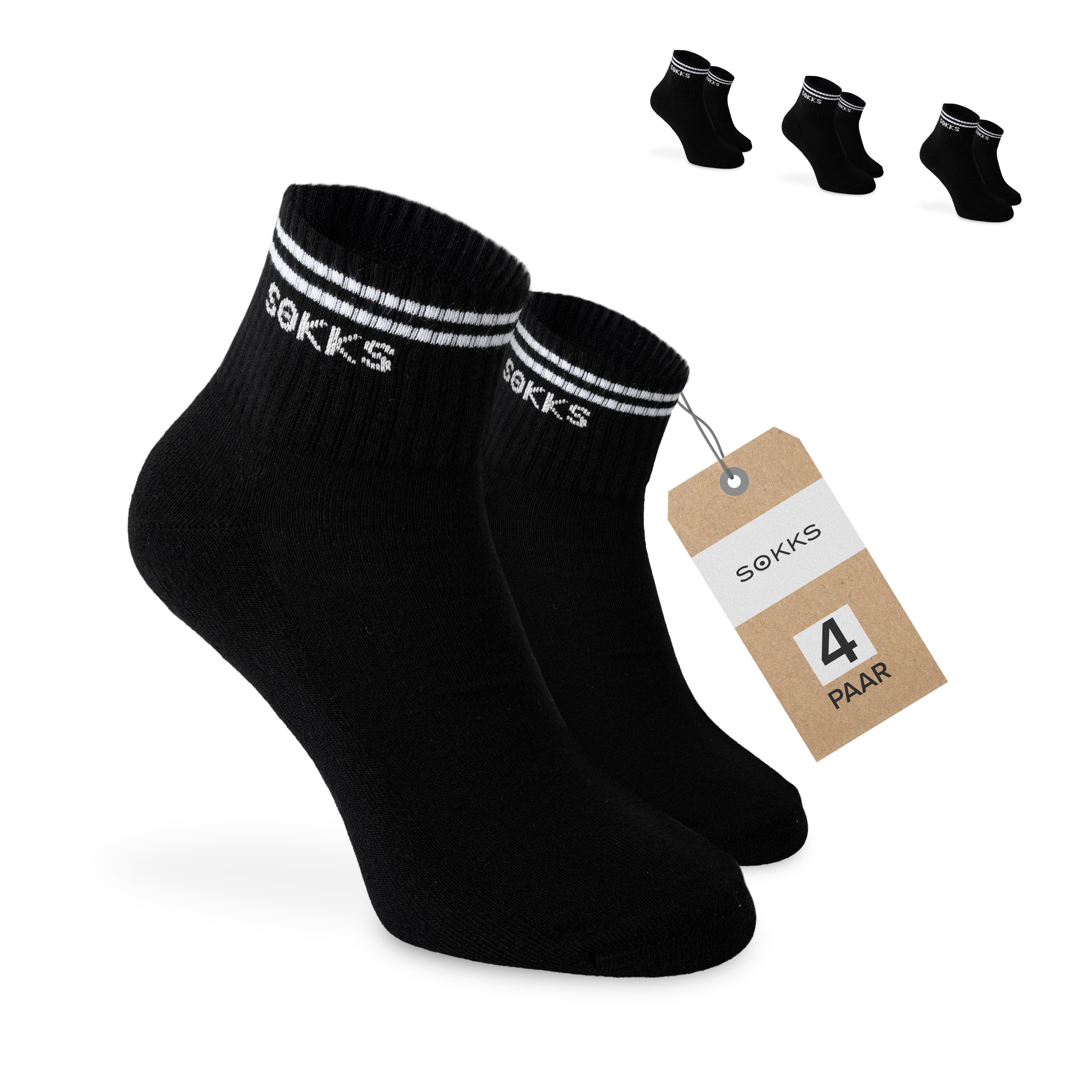 SOKKS Retro Sneakersocken Schwarz aus Baumwolle