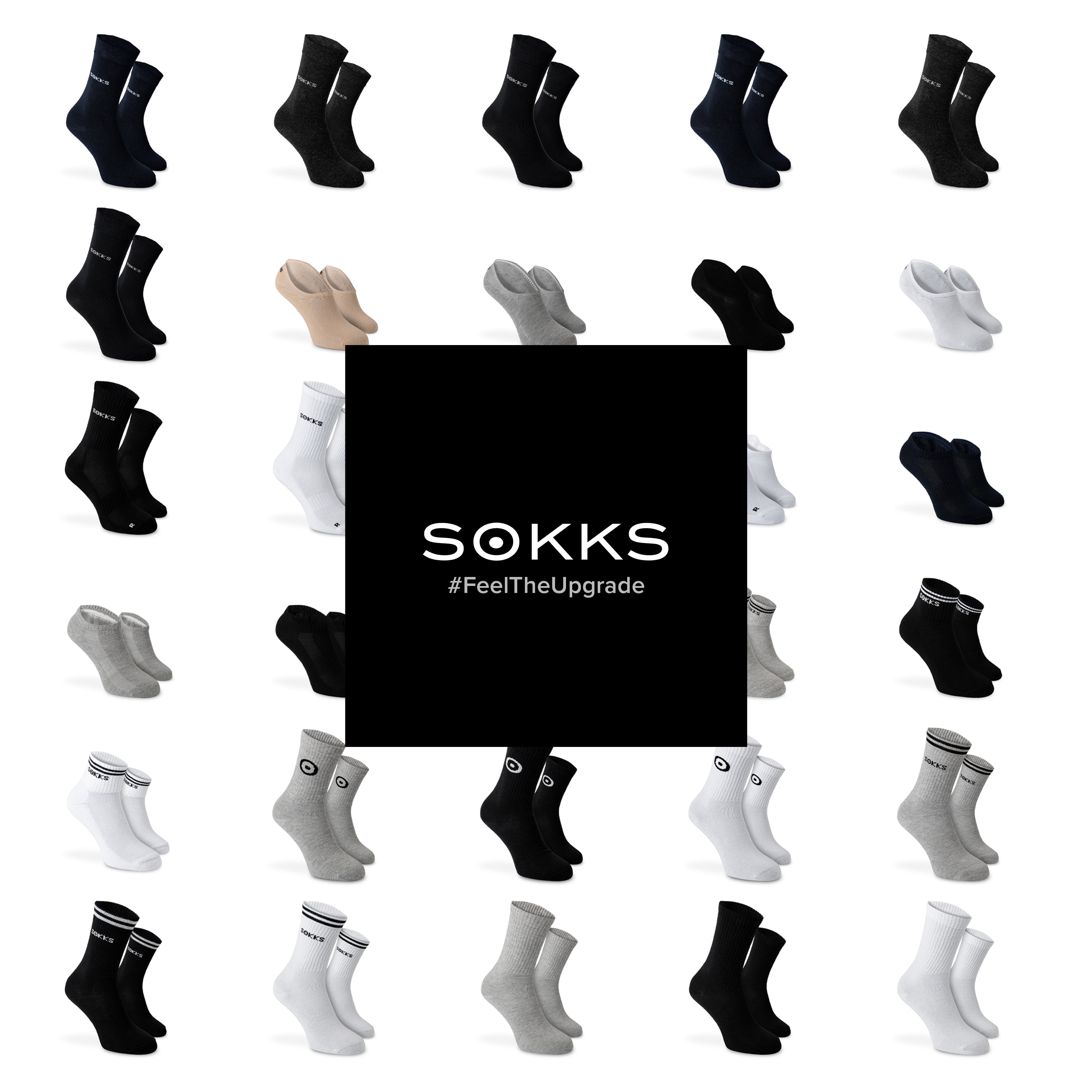 SOKKS Sportsocken Schwarz mit Logo aus Baumwolle