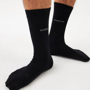 Chaussettes de costume noires pour hommes et femmes en coton