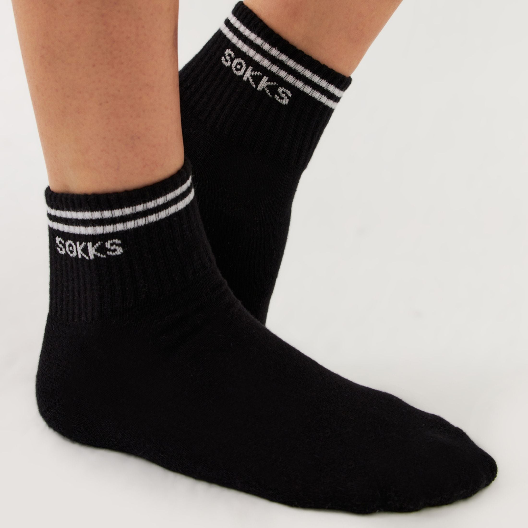 Schwarze Retrosneaker-Socken für Damen & Herren aus Baumwolle