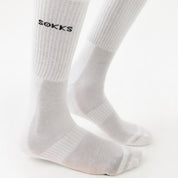 White high running socks for men and women made of cotton