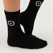 Black sports socks v2 for men and women made of cotton