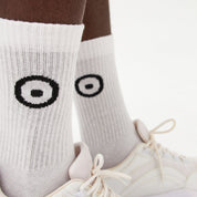 White sports socks v2 for men and women made of cotton