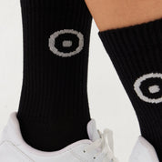 Chaussettes de sport noires v2 pour hommes et femmes en coton