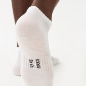 Chaussettes baskets blanches pour hommes et femmes en coton