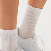 Chaussettes de tennis blanches pour hommes et femmes en coton