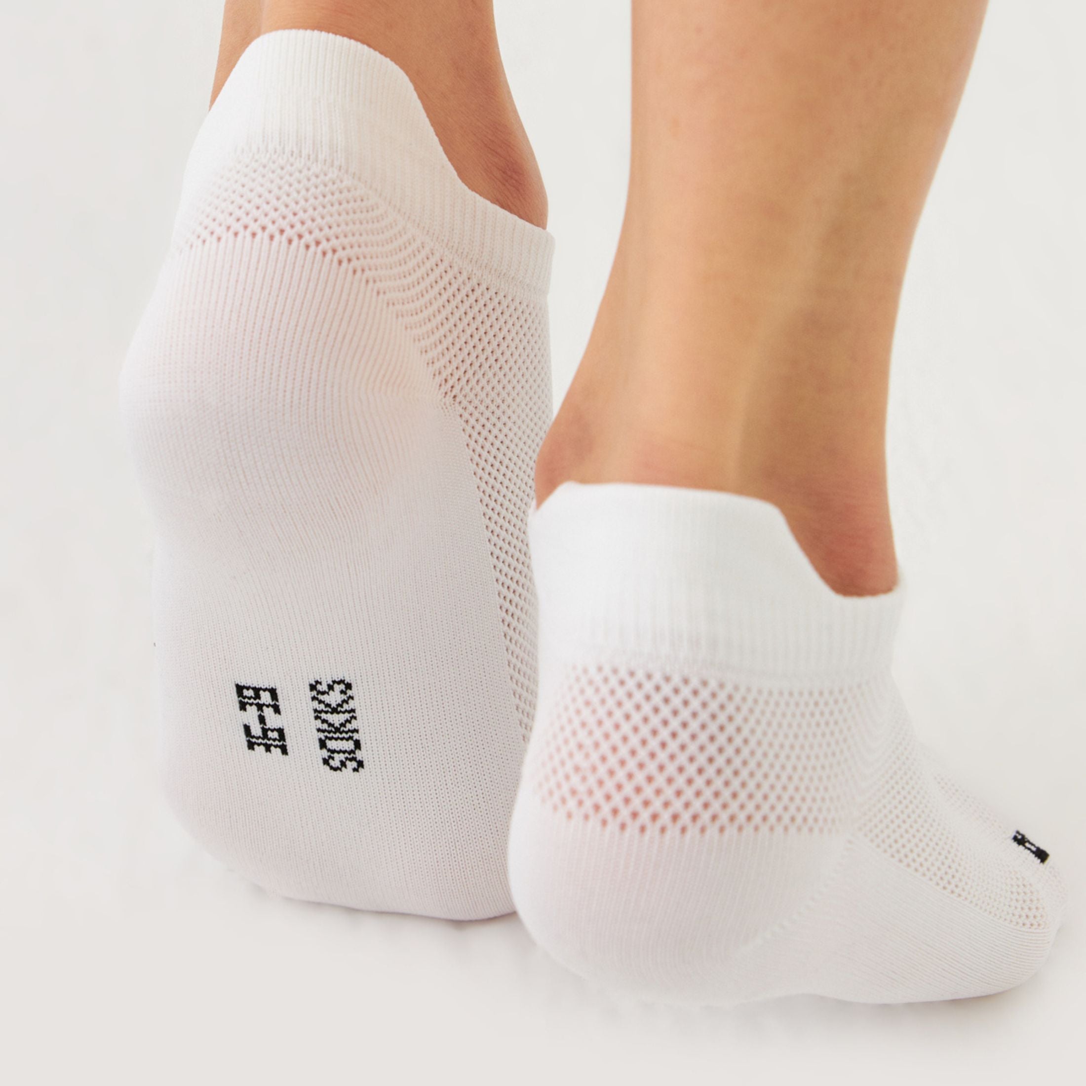 Chaussettes de course blanches pour hommes et femmes en coton