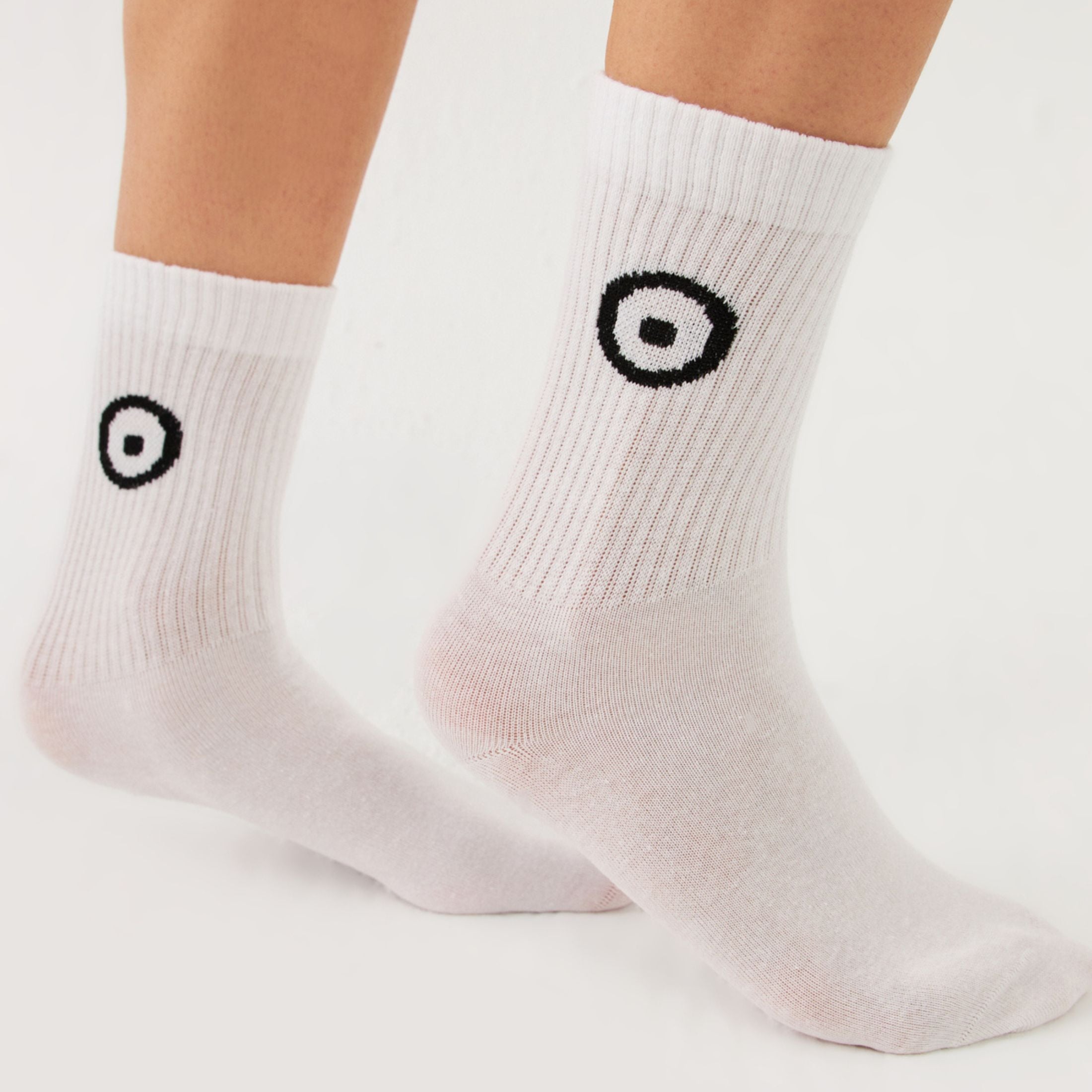 Chaussettes de sport blanches v2 pour hommes et femmes en coton