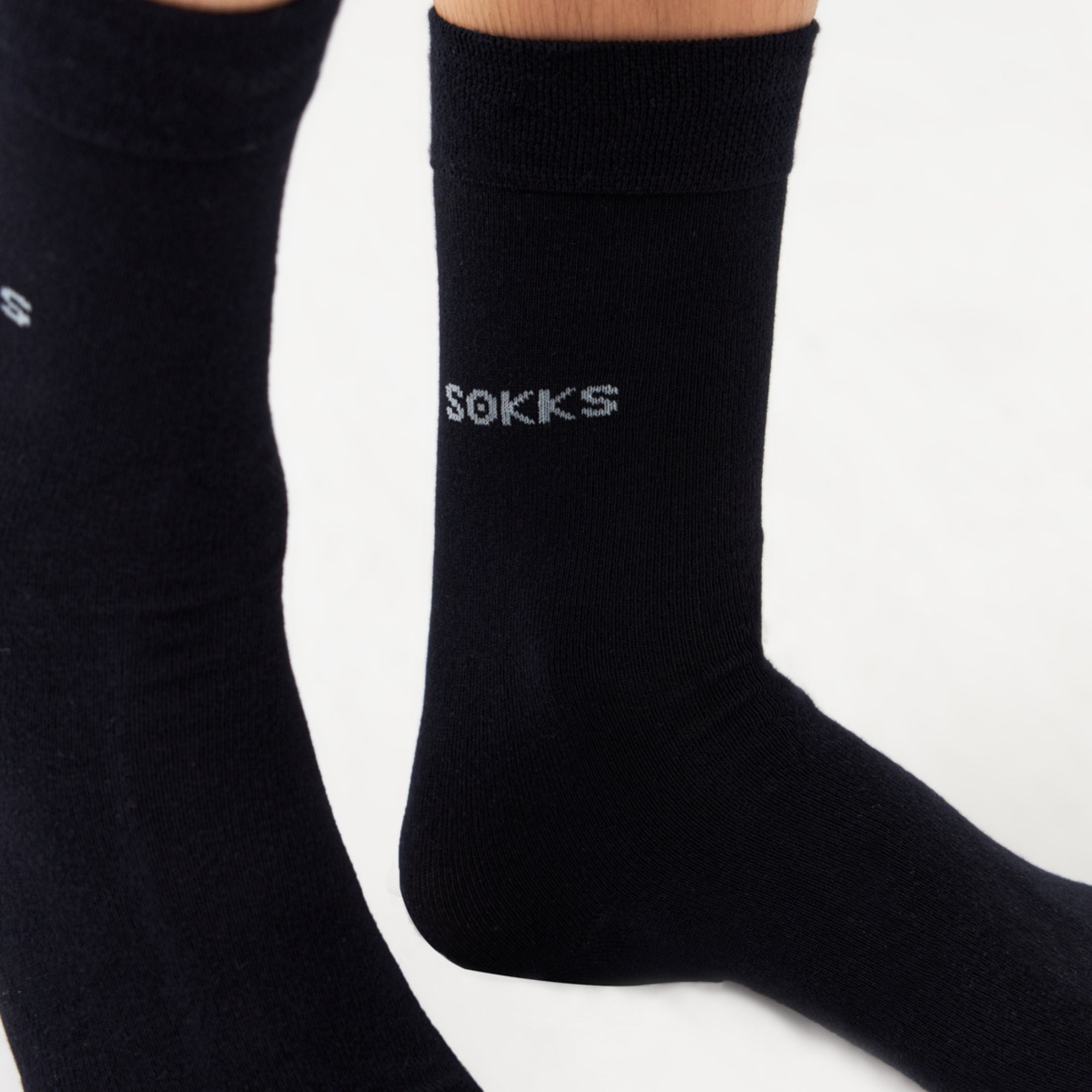 Black business suit socks for men and women made of cotton