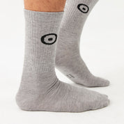 Gray sports socks v2 for men and women made of cotton