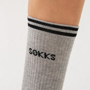 Gray sports socks for men and women made of cotton