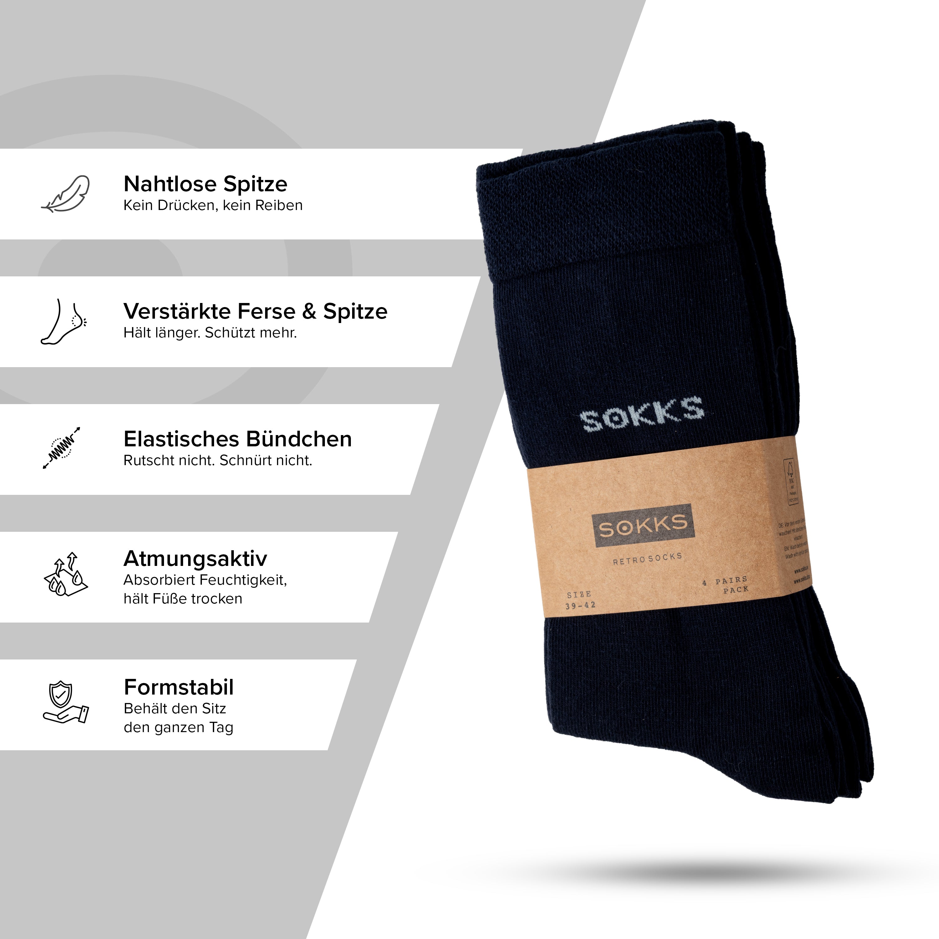 SOKKS Business Anzugsocken Blau aus Baumwolle — Tragebild