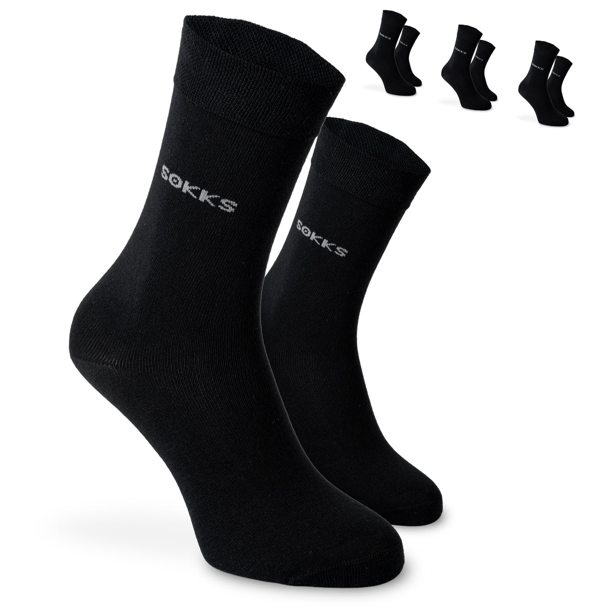 Men's Dress Socks Black | 4 Pairs Cotton