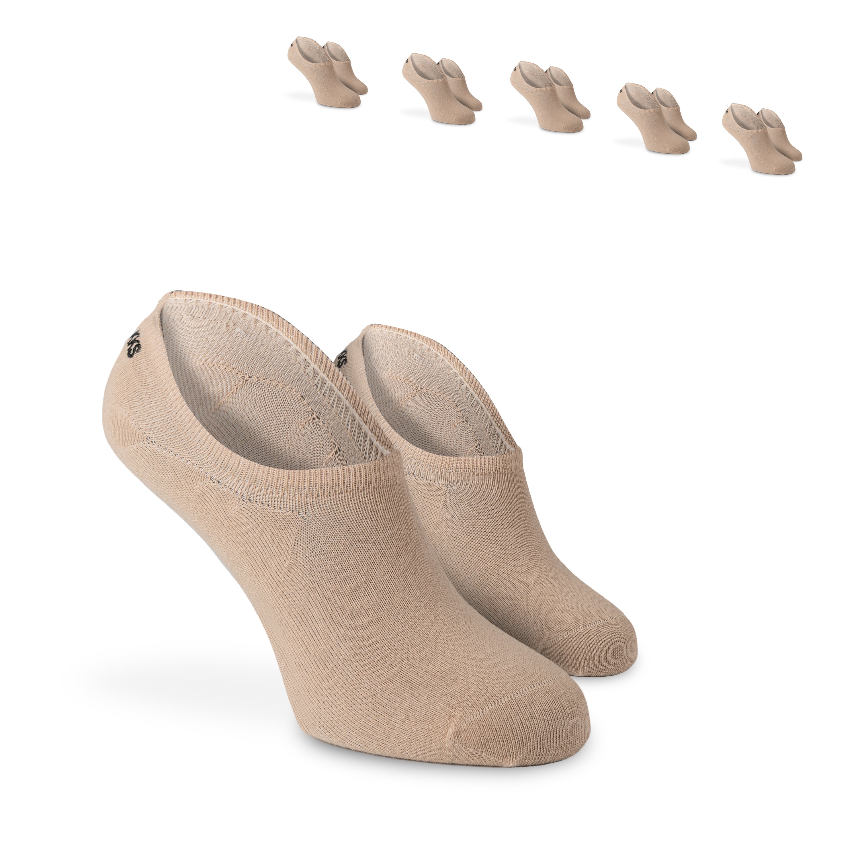 SOKKS Füßlinge Dunkelbeige – unsichtbare Sneakersocken aus Baumwolle — Nahaufnahme