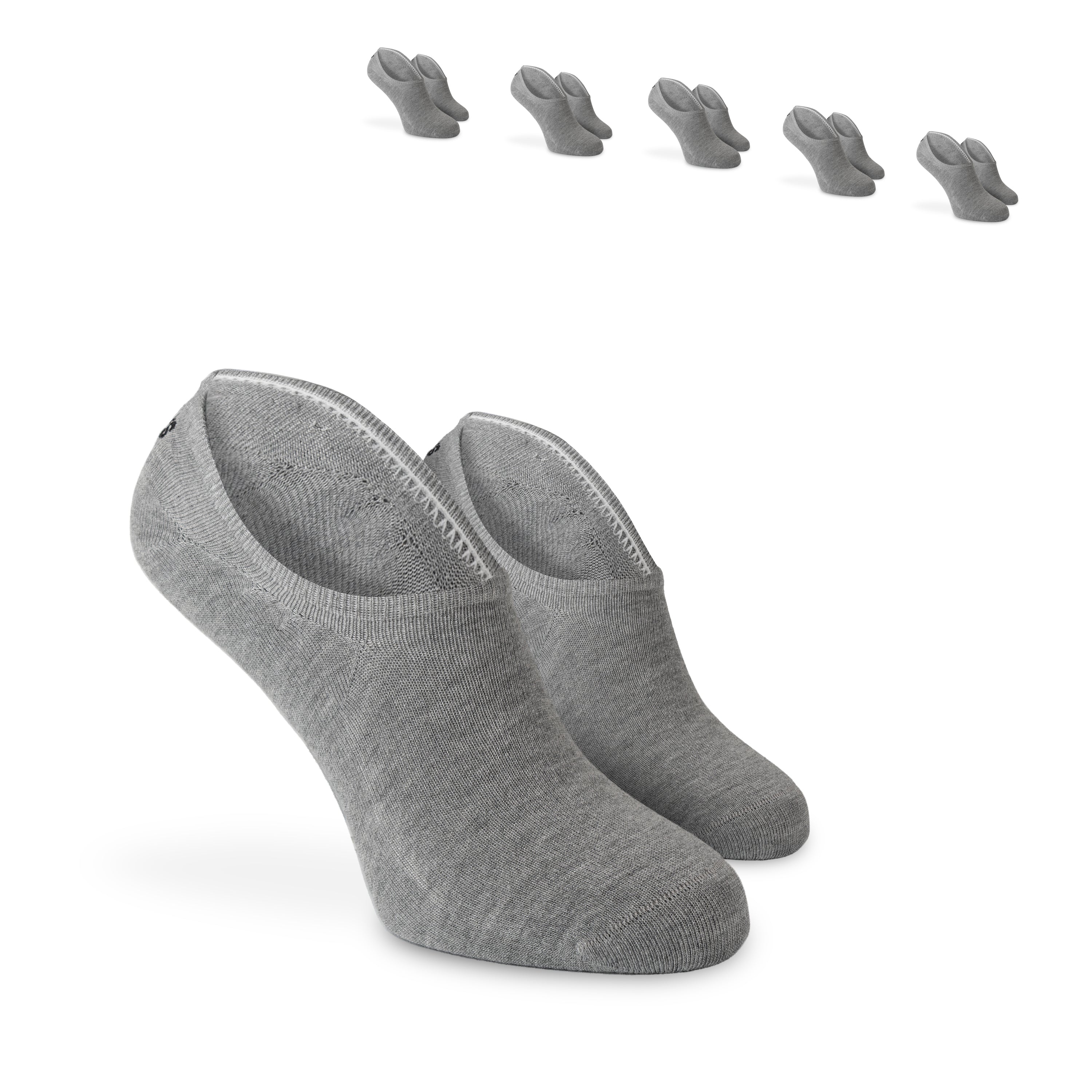 SOKKS Füßlinge Grau – unsichtbare Sneakersocken aus Baumwolle — Nahaufnahme