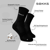 SOKKS 4 Paar Hohe Laufsocken Schwarz | Running