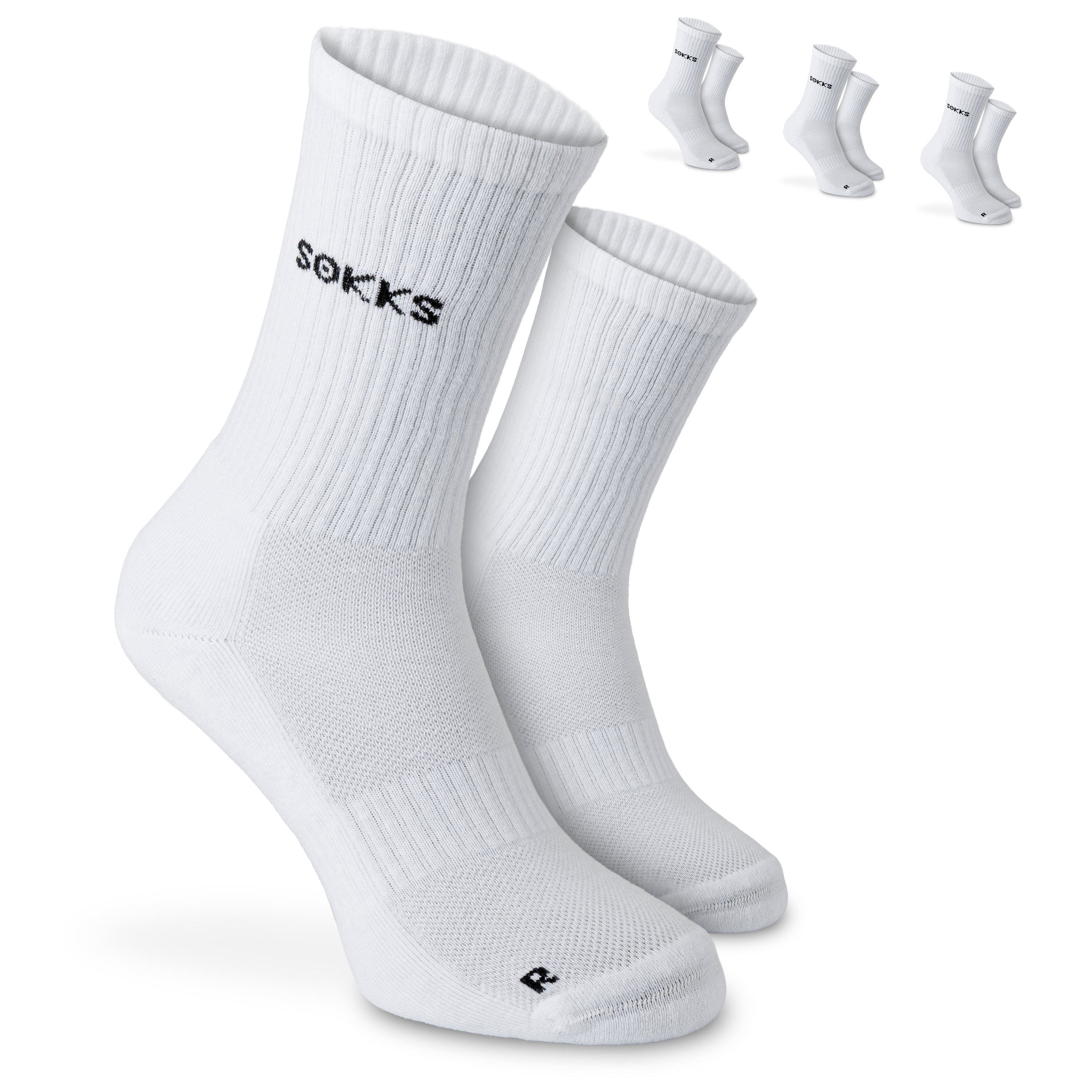 SOKKS 4 Paar Hohe Laufsocken Weiß | Running