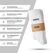 SOKKS 4 Paar Hohe Laufsocken Weiß | Running