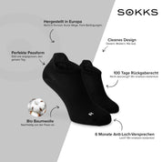 SOKKS 4 Paar Laufsocken Schwarz | Running