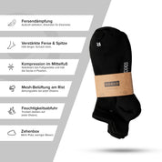 SOKKS 4 Paar Laufsocken Schwarz | Running