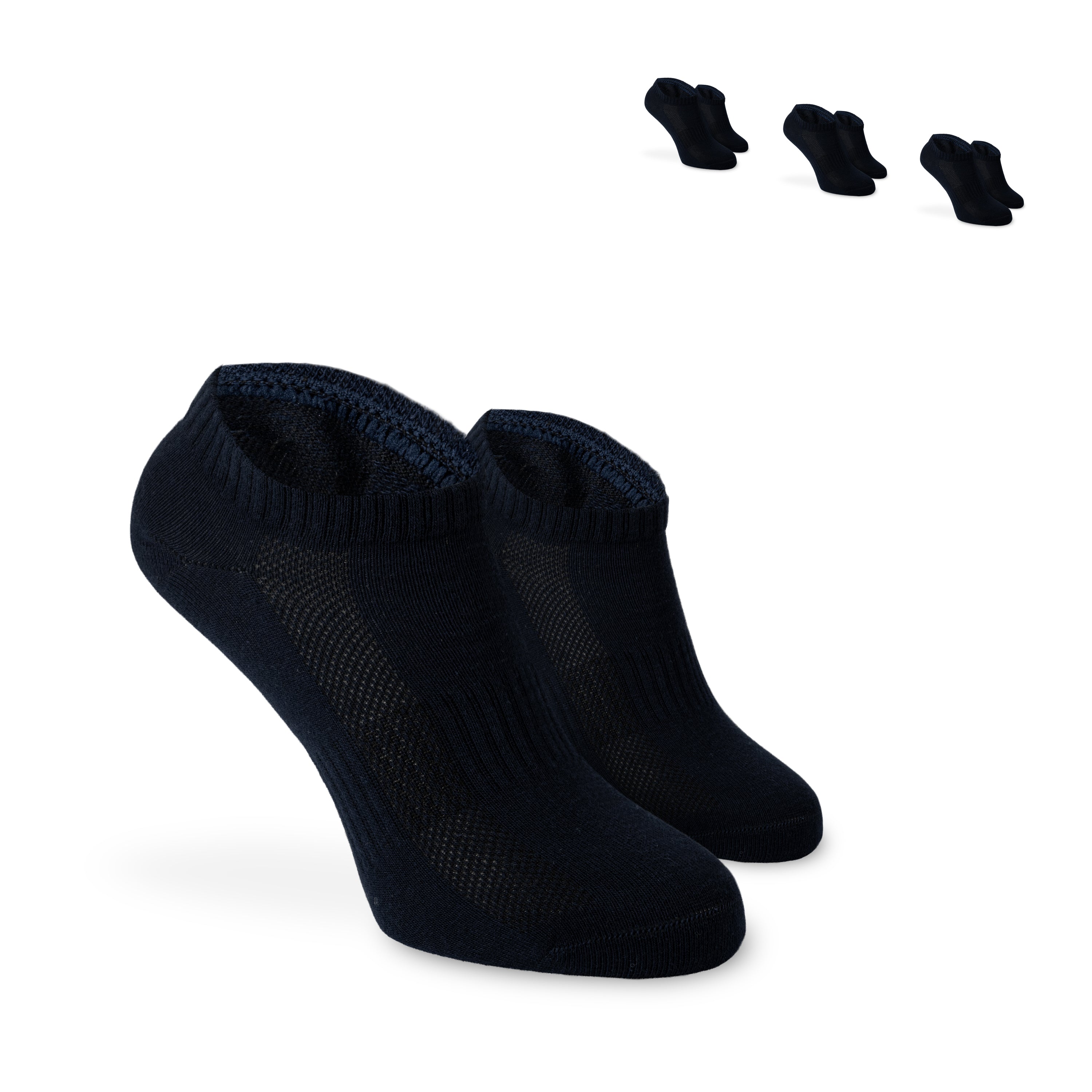 Nahaufnahme: Navy Quarter-Sneakersocken von SOKKS aus Baumwolle