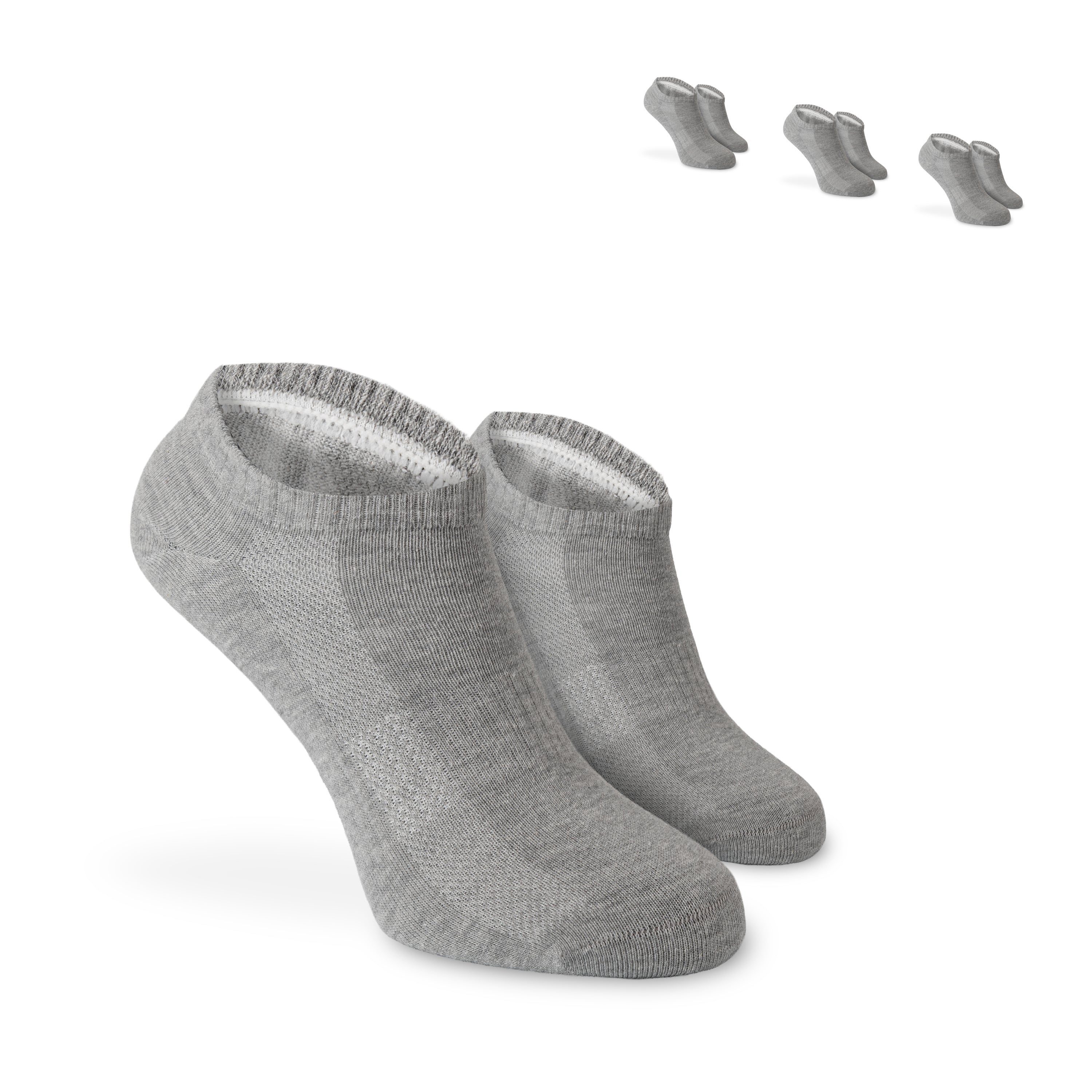 SOKKS Quarter Sneakersocken Grau aus Baumwolle — Nahaufnahme