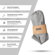 SOKKS Quarter Sneakersocken Grau aus Baumwolle — Tragebild