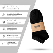 SOKKS Quarter Sneaker Socks Black in Cotton — Worn view