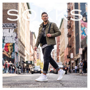 SOKKS Quarter Sneaker Socks White in Cotton — Worn on the foot