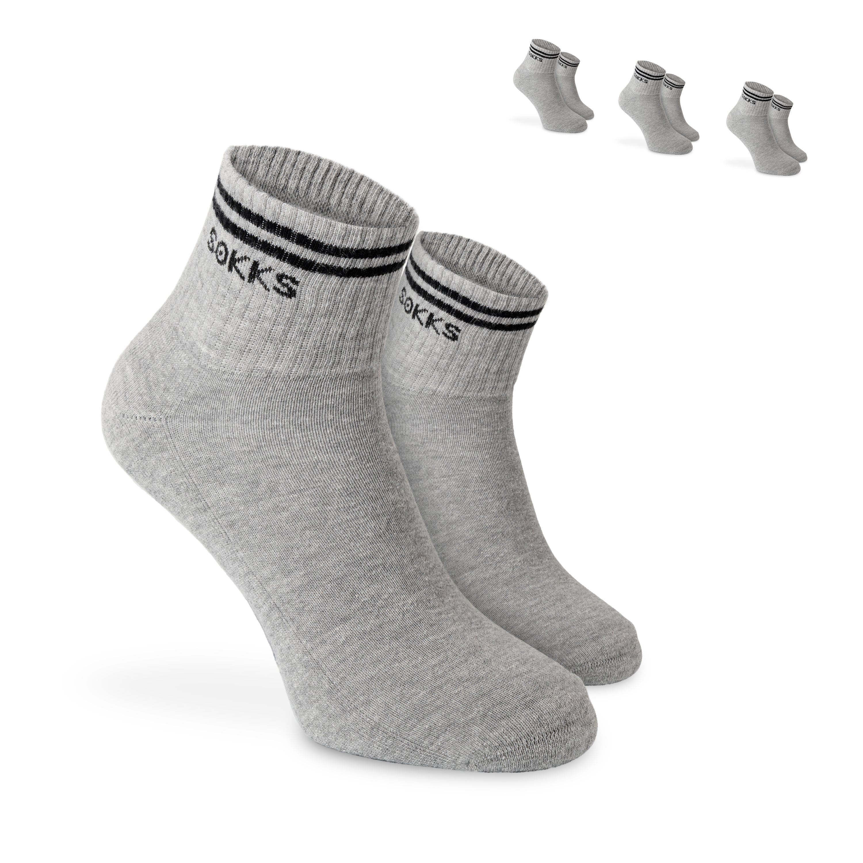 SOKKS Retro Sneakersocken Grau aus Baumwolle — Nahaufnahme