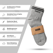 SOKKS Retro Sneakersocken Grau aus Baumwolle — Tragebild