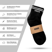 SOKKS Retro Sneakersocken Schwarz aus Baumwolle — Tragebild