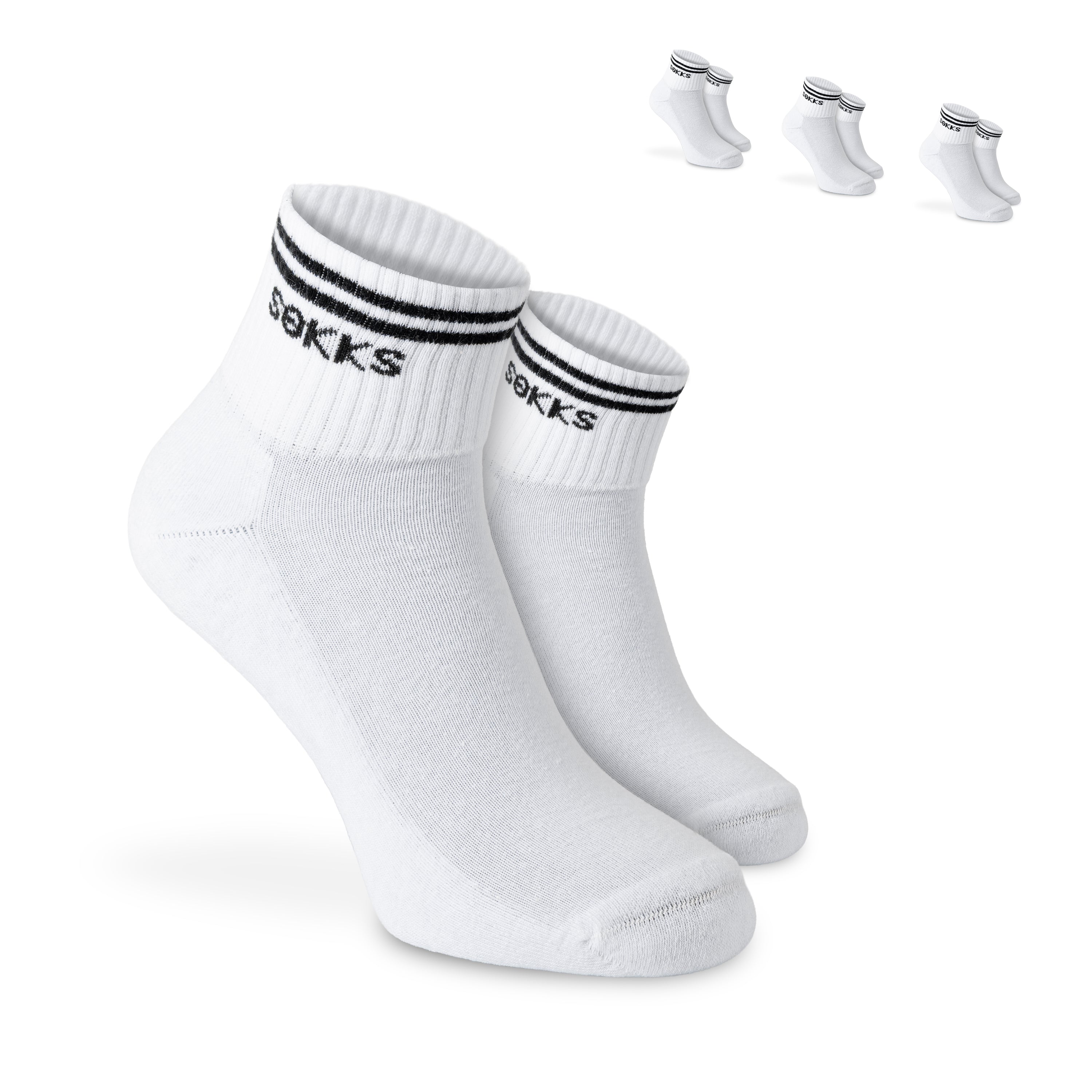 SOKKS Retro Sneakersocken Weiß aus Baumwolle — Nahaufnahme