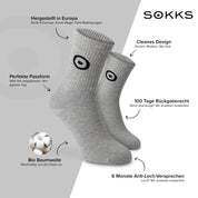 SOKKS 4 Paar Sportsocken Grau | Logo