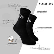 SOKKS 4 Paar Sportsocken Schwarz | Logo