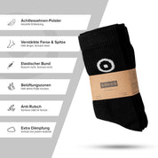 SOKKS 4 Paar Sportsocken Schwarz | Logo