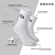 SOKKS 4 Paar Sportsocken Weiß | Logo