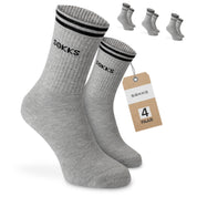 SOKKS 4 Paar Sportsocken Grau | Schriftzug