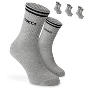 SOKKS 4 Paar Sportsocken Grau | Schriftzug