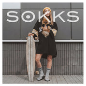SOKKS 4 Paar Sportsocken Grau | Schriftzug