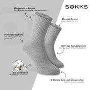SOKKS 4 Paar Tennissocken Grau | Baumwolle